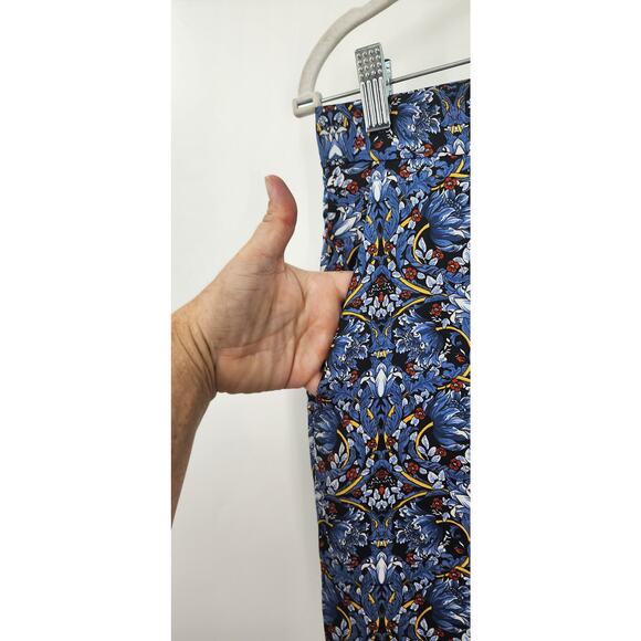 New NWT Zara Blue Floral Casual Pants Straight Leg Pant Bloggers Favorite Small - Picture 10 of 12